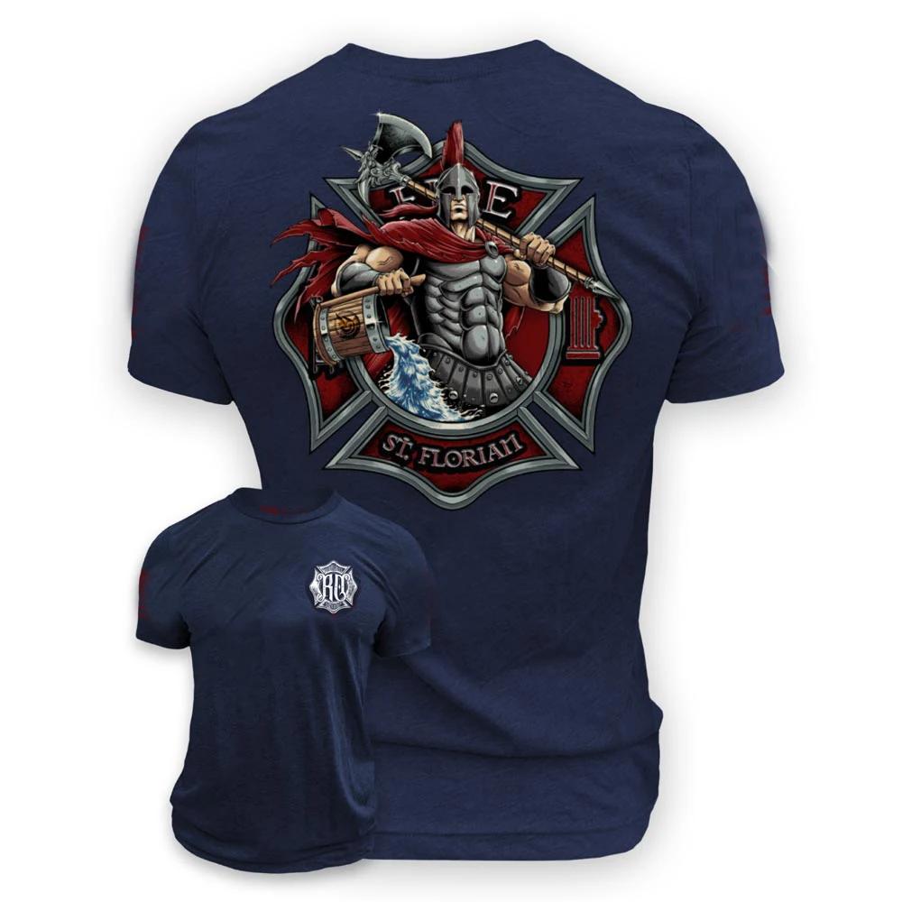 

Saint Florian Patron Saint of Fire and Firefighters TShirt Summer Cotton Short Sleeve ONeck Mens T Shirt New S3XL 4XL