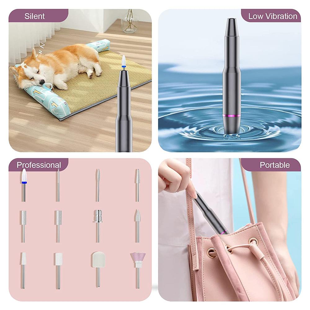 Electric Nail Drill Machine Professional Manicure Set With Nails Drill Bits Nail File Gel Polish Remover Pedicure And Nail Tools