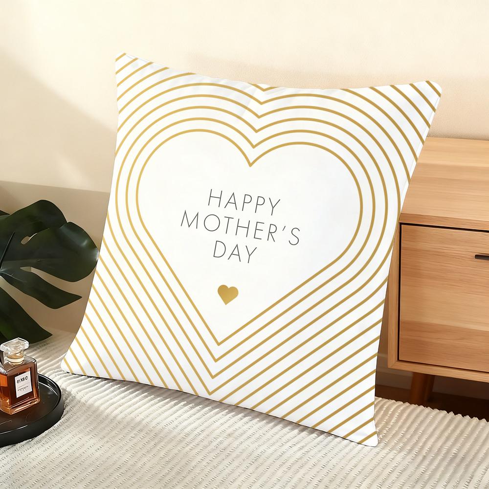 Mother'S Day Cushion Cover Soft Short Plush Pillow Cover Smooth Cozy Texture Aesthetic Cushion Case Home Decor