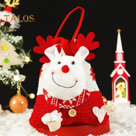Weihnachts-Süßigkeitentüte, Schneemann, Weihnachtsmann, Rentier, Puppentasche, Kordelzug, Weihnachts-Goody-Halter, Geschenktüten für Heiligabend
