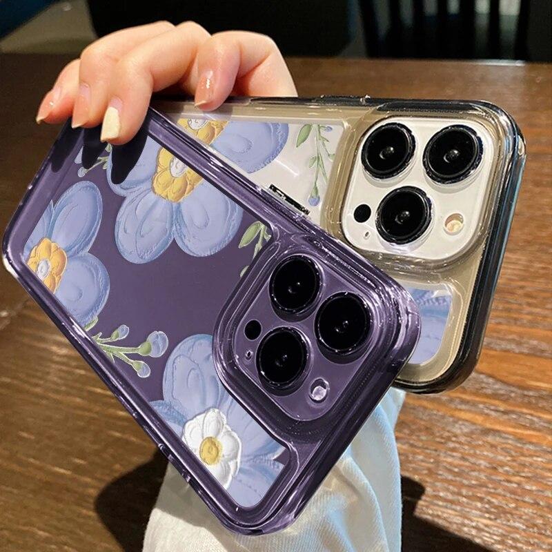 Oil Painting Flower Phone Case For iPhone 14 Pro Max Case For iPhone 11 12 13 Pro Max XR XS Max 7 8 14 Plus SE Shockproof Cover