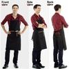 2‑Pack Stain‑Resistant Striped Sleeveless Aprons, Polyester Work Apron Set with Front Pockets for Home Kitchen & Catering