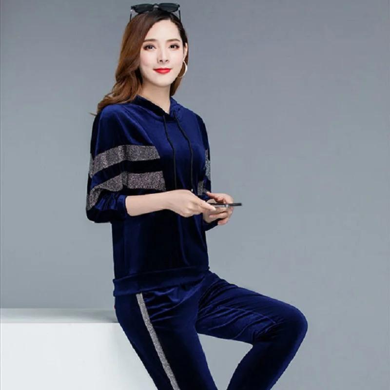 Sudadera Ropa de Primavera Otoño Conjuntos de Ropa de Moda Conjunto Coreano para Estar en Casa Conjunto de Dos Piezas para Mujer Top y Pantalón