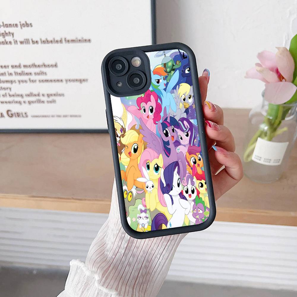 

Cute M-My Cartoon P-Pony L-Little Silicone Soft Phone Case For IPhone 17 16 14 13 12 11 15 Pro Max Plus Air Cover iPhone 16 plus