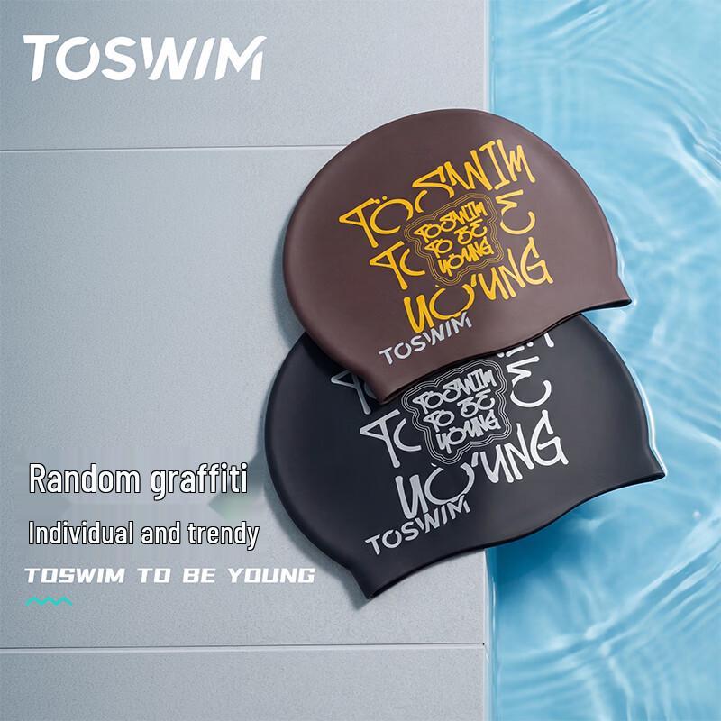 TOSWIM Unisex Silikon-Badekappe für langes Haar