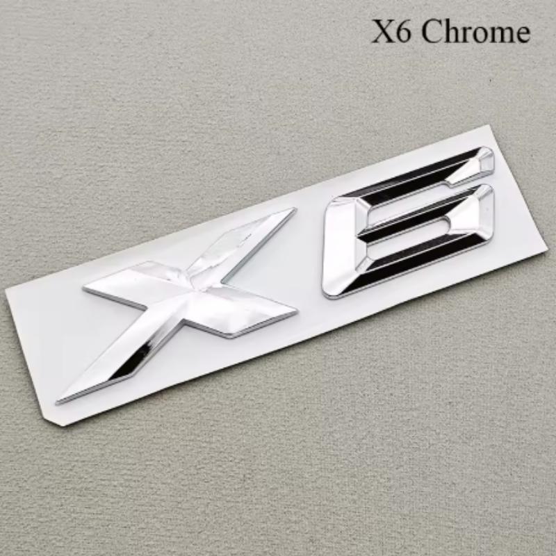 Autocollants Lettres de Voiture Chrome Noir ABS 3D Emblème Logo X5 X6 Badges de Coffre Arrière Pour BMW X5 X6 F15 G05 F16 G06 Autocollant Accessoires Auto yo2
