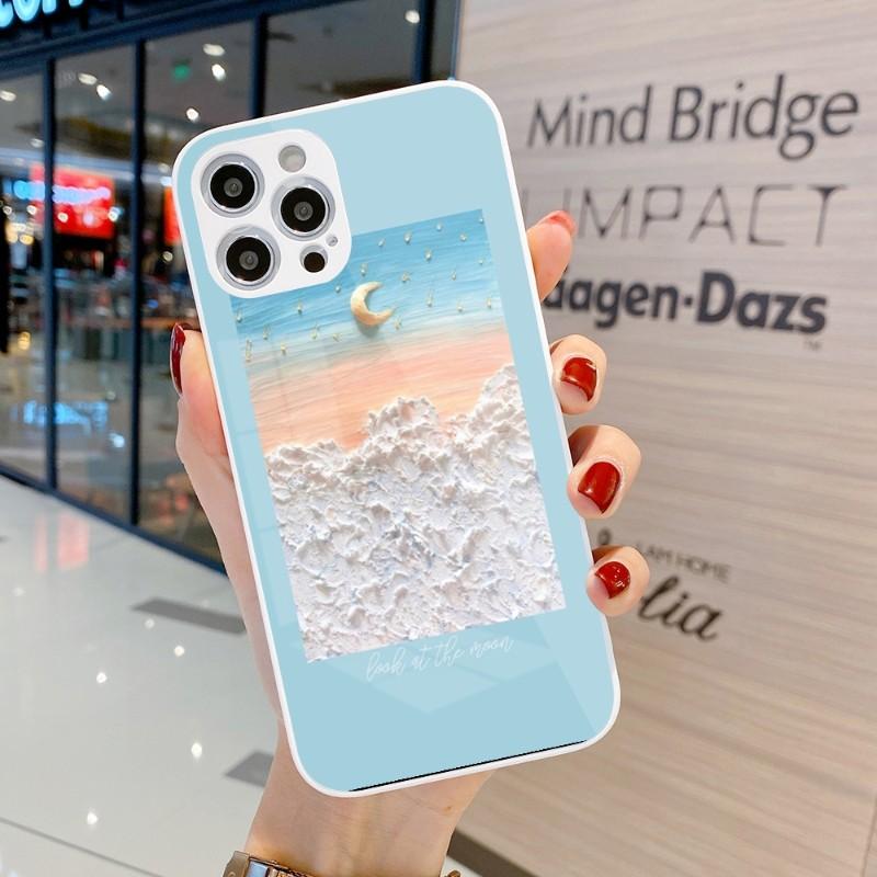 Husă de Telefon Pictură Artă 3D Pentru IPhone 14 13 12 11 Pro Max X XR XS 8 7 Plus Husă Colorată din Sticlă Lichidă