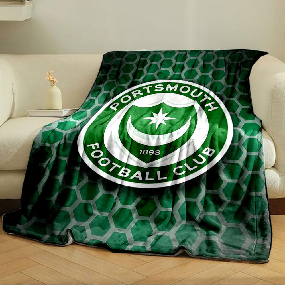 Portsmouth FC Green Blanket for All Seasons Blanket Lunch Break Throw Gift