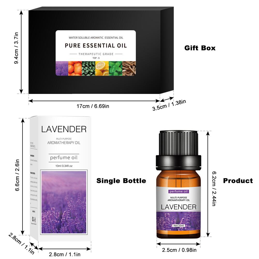 Water Soluble Essential Oil Set Aromatherapy TOP 6 Organic Blends for Diffuser Humidifier Perfume