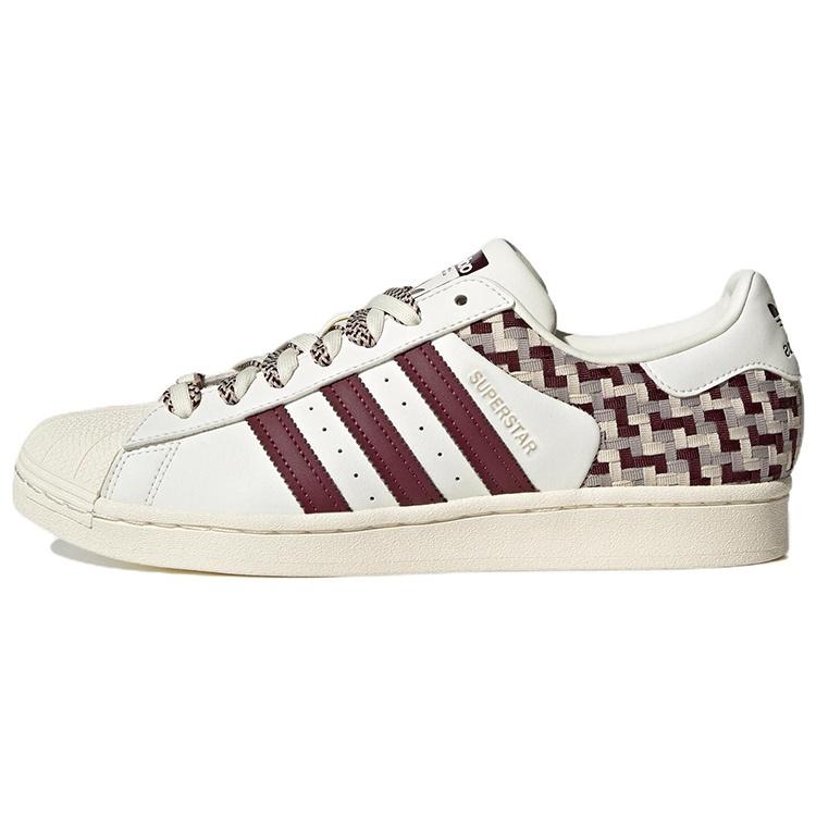(WMNS) adidas Originals Superstar Skateboard Shoes  Off White Maroon  Women s FZ5588 EU 39⅓