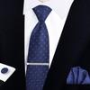 Men's Formal Tie Gift Box: Five-Piece Set with Logo, 8cm Striped Black for Weddings and Business 
