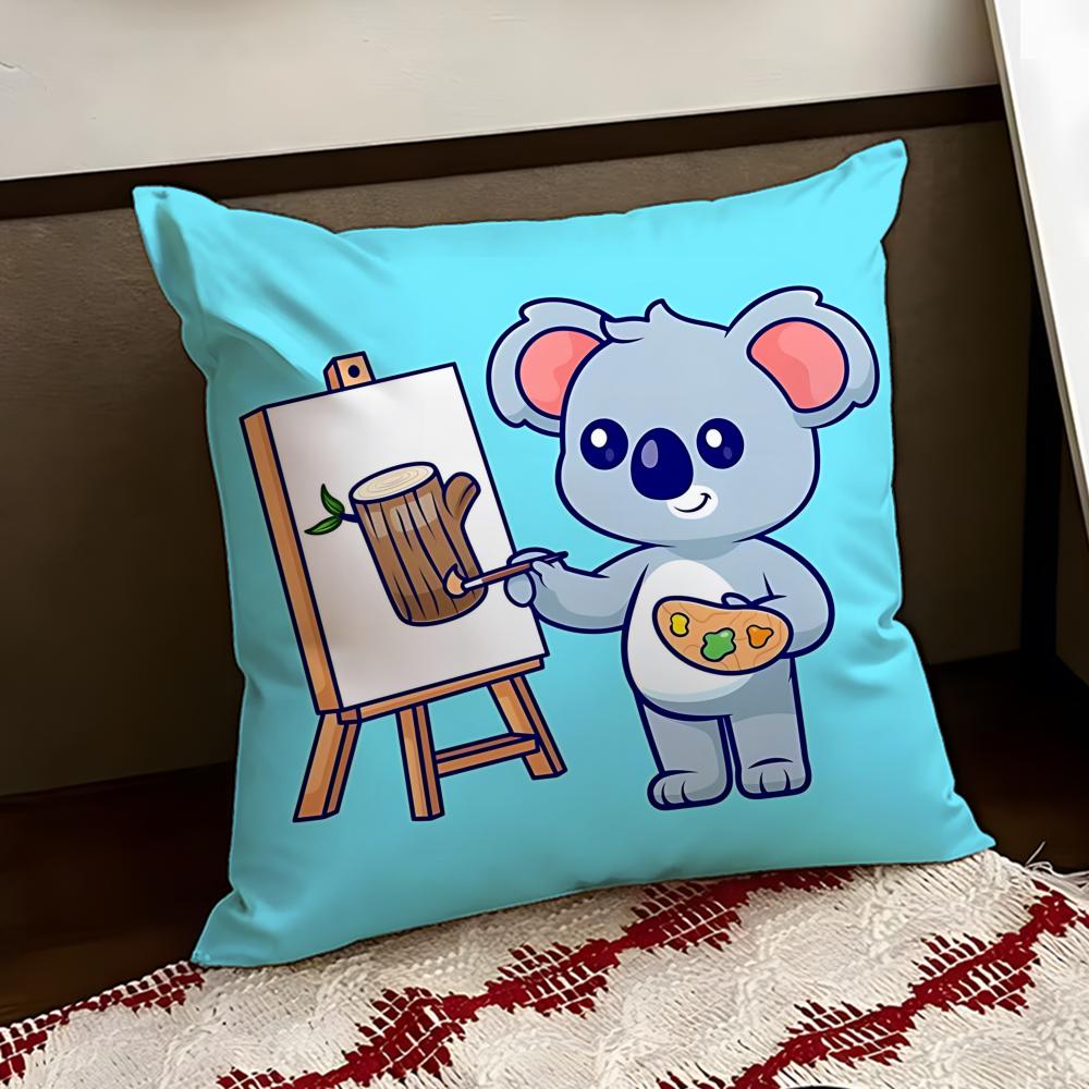 Round Koala Cushion Cover Reversible Soft Durable Pillow Cover Home  Car MultiScene Use for Daily Comfort