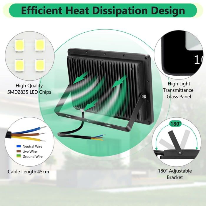 Projecteur LED - TASINUO - XPG-100W - 100W - 10000lm - Étanche IP67