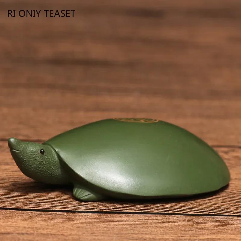 Creativity Turtle Sculpture Ornaments Chinese Yixing Purple Clay Tea Pet Handmade Animal Tea Figurine Crafts Tea Set Decoration