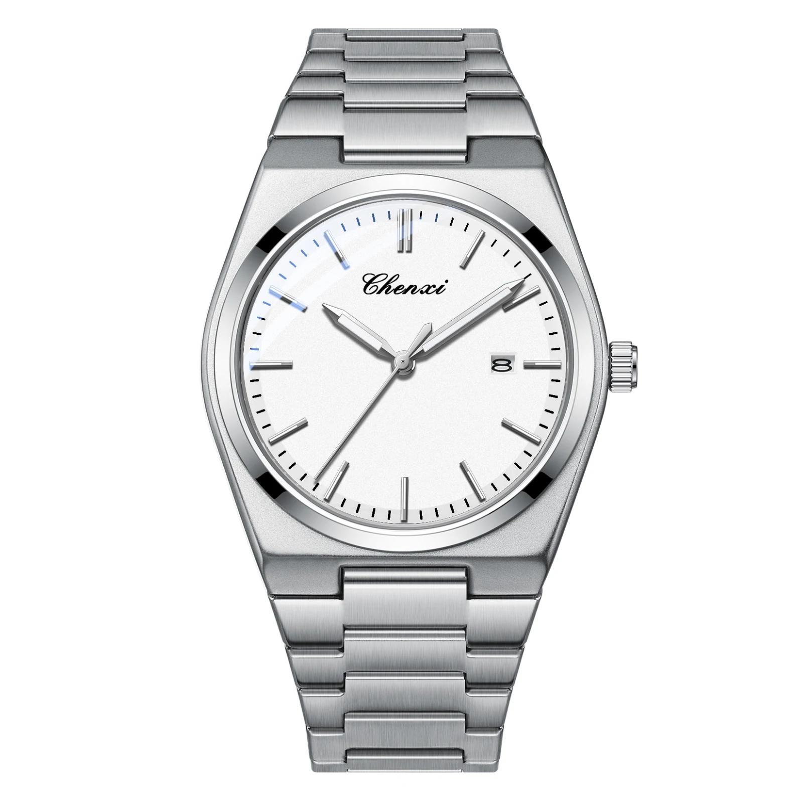 

Мужские повседневные простые часы кварцевые наручные часы с календарем для мужчин деловые водонепроницаемые мужские часы Relogio Masculino белый