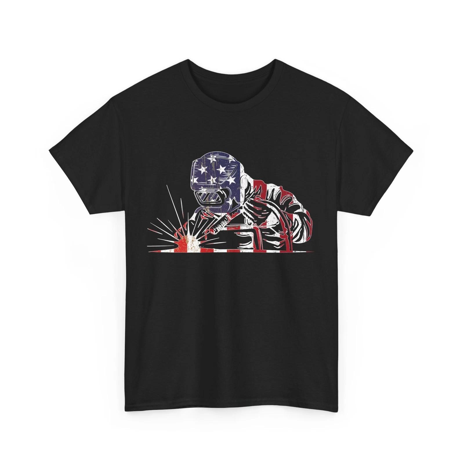 American Flag Welder Shirt, Welding Lovers T-shirt, Welder Man Dad Shirt XL