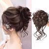 Synthetic Curly Bun Messy Claw Chignon Clip Elastic Hair Scrunchies Hairpieces Donut Updo Hair Pieces For Women