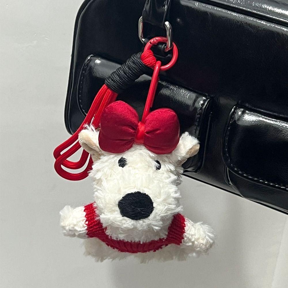 PP Cotton West Highland Dog Dolls Pendant Girl Heart Puppy Doll Plush Keyring  Female Lady Girl