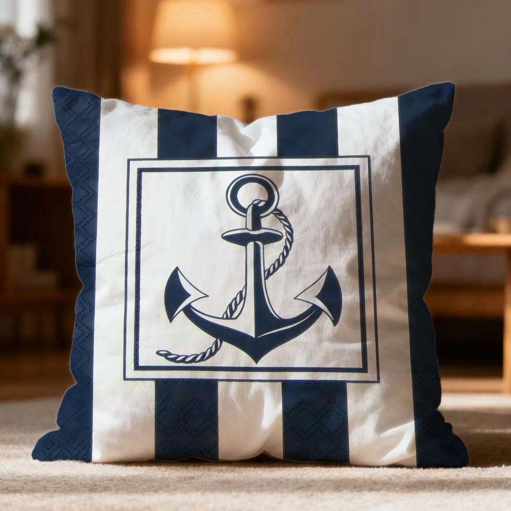 Popular OOcean Sailorer Cushion Cover Soft Washable Pillow Case Multi-Scene for Couch Bed Travel Office Use