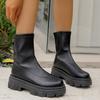 Ankle Women Chunky Platform Chelsea Boots Mid Heels Fashion Goth Walking Winter New Casual Woman Short Botas Mujer