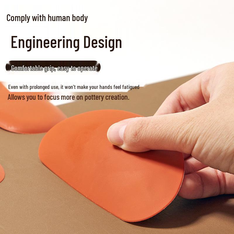 3-Piece Pottery Tool Set: Silicone Scraper, DIY Carving Tools, Trimming Knife.