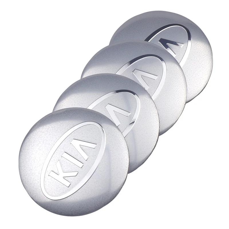 

4Pcs Car Wheel Center Caps Badge Tire Hub Sticker Decoration For KIA Sportage Ceed Sorento Cerato Optima Picanto Rio Soul K5 K3 серебряный