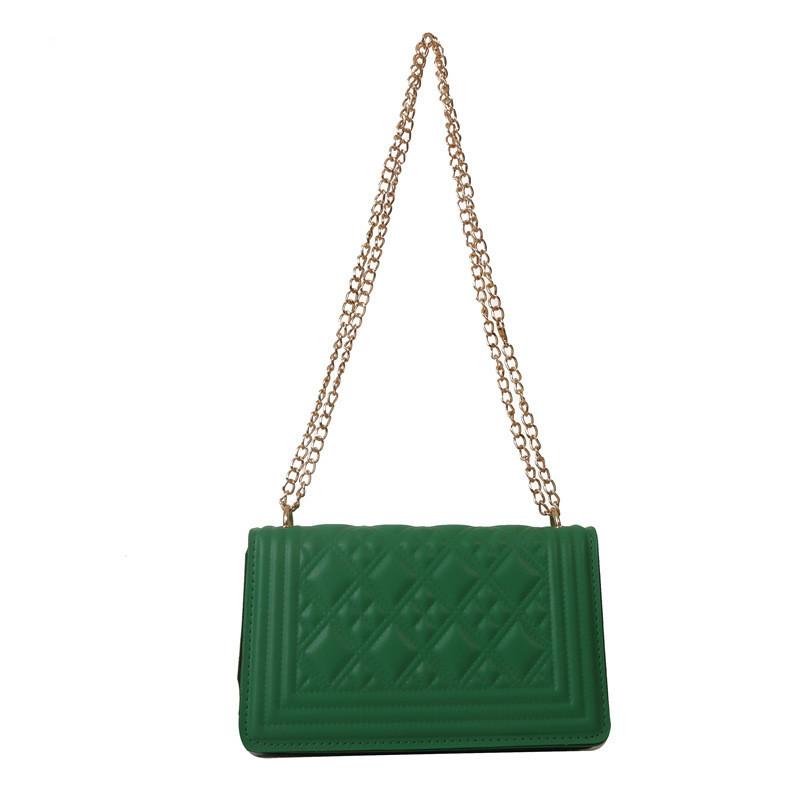 Trendy Chic Pu Leather Quilted Chain Shoulder Bag For Women 2023 Winter Fashion Small Square Bag