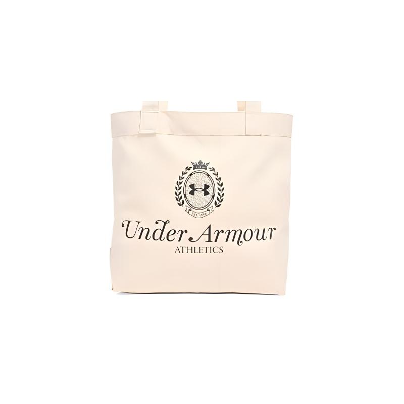 New Under Armour Cotton Tote Bag, Shopping Bag, Handbag, Shoulder Bag Women's Beige & Black 6001898-002
