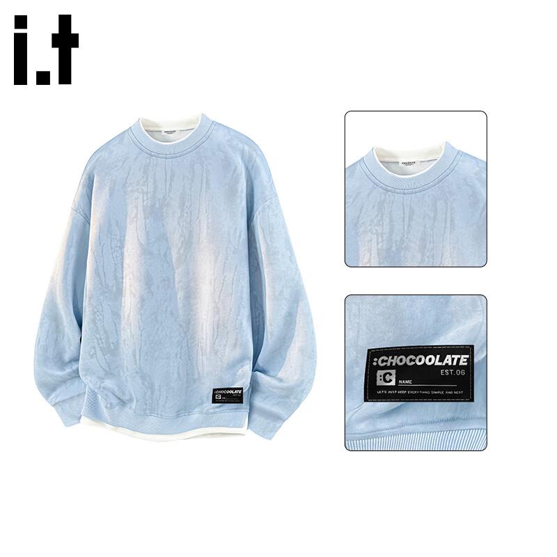 CHOCOOLATEit Men's Faux Two-Piece Tie-Dye Sweatshirt