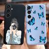 For Samsung Galaxy A55 Case Pretty Cartoon Girls Sunflower Cover Soft TPU Phone Case For Samsung A15 A25 A35 A55 5G Fundas Coque