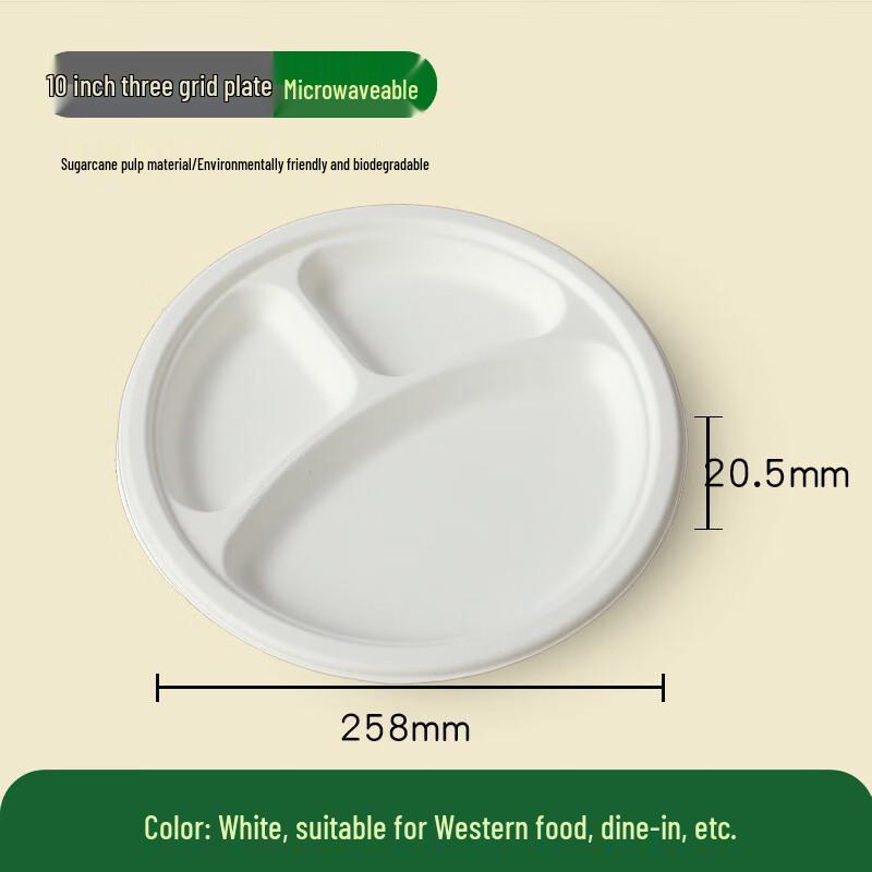 COFLYEE Einwegteller & Schüsseln aus Zuckerrohrzellstoff
