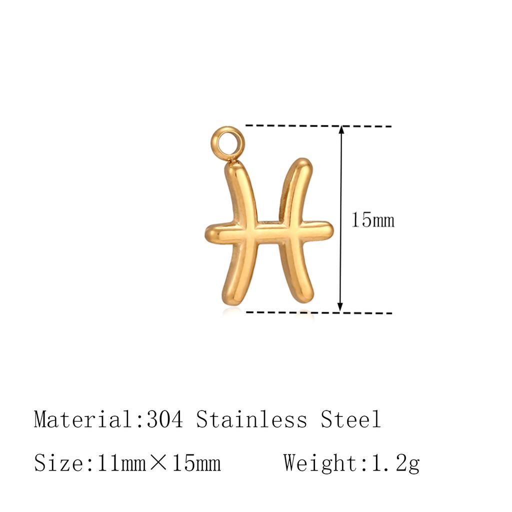 3Pcs Zodiac Charms 18K Gold-Plated Stainless Steel Twelve Constellation Pendants DIY Jewelry Making