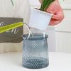 2 Sets Self Watering Flowerpot with Wick Rope Indoor Outdoor Plants Planting Pot with Drainage Hole Clear Reservoir Herbs Flower Planter Pot