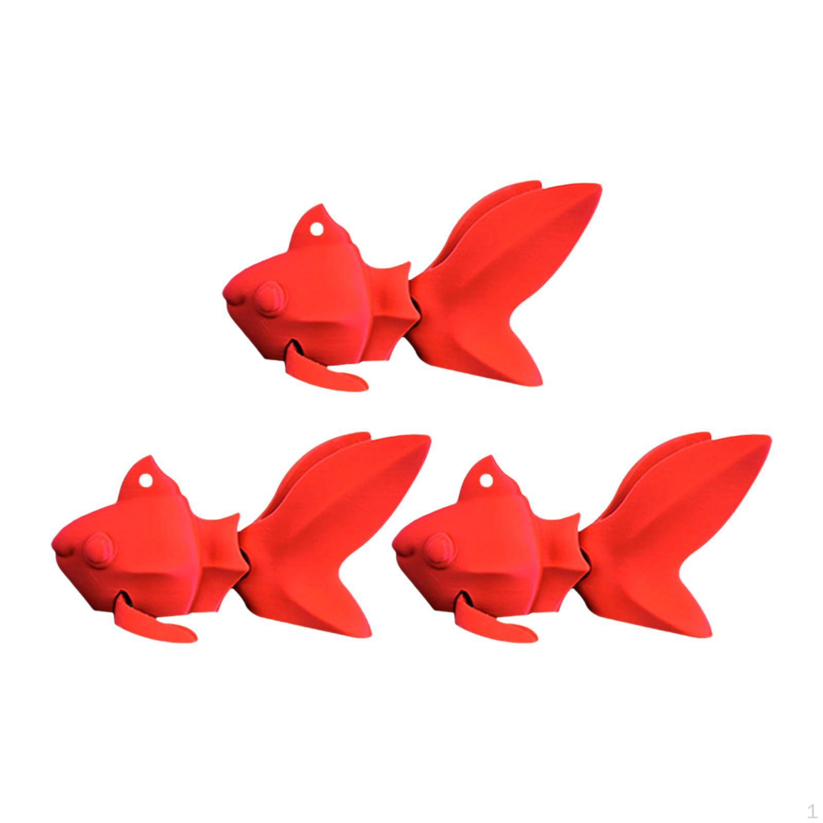

3D Printed Fish Figurine for Creative Office Decoration and Centerpiece Red