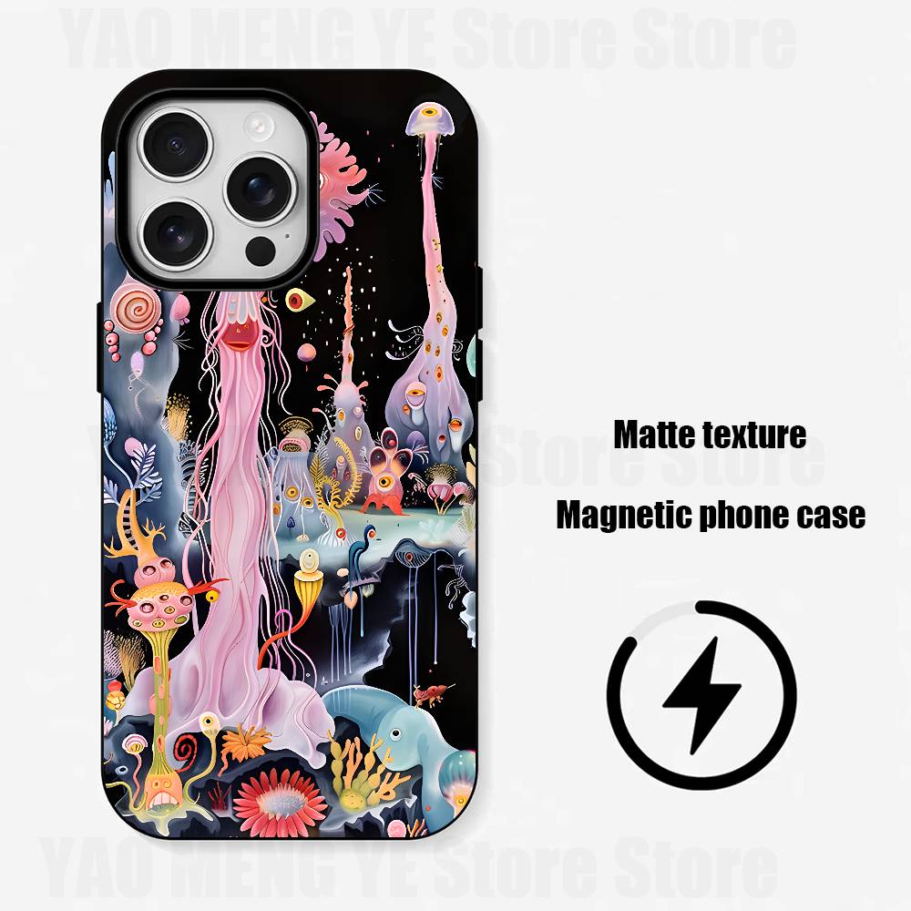 

Fantasy Abyssal Creatures Silicone Soft Case For iPhone 17,16,15,14,13,12,11 Pro Max For Magnetic Shell Frosted Cover iPhone14