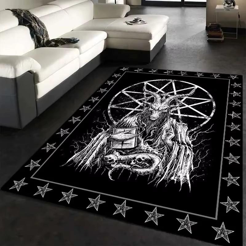 Sun Moon Pentagram Witch Altar Rug Carpet for Living Room Gothic Decor Sofa Table Area Rugs Doormat Large Anti-slip Floor Mat
