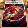 Flannel BlanketCristiano Ronaldo Custom Name Text Personalized Soft Warm Throw Blanket Home Decor Gift