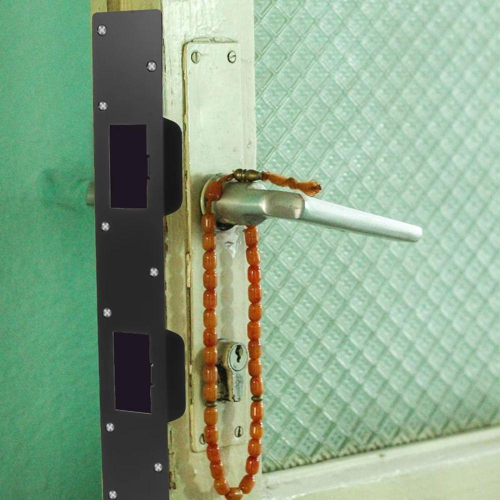Double Holes Front Door Security Devices Rustproof Heavy-Duty Reinforcement Plate Door Handle