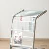 Floor-Standing Magazine, Newspaper, and Book Display Rack for Promotional Material and Office Storage