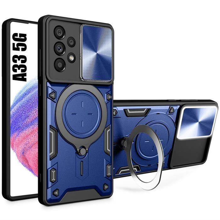 Coque de protection - BOOLING - pour Samsung Galaxy A35 5G - Antichoc - Support rotatif - Protection caméra