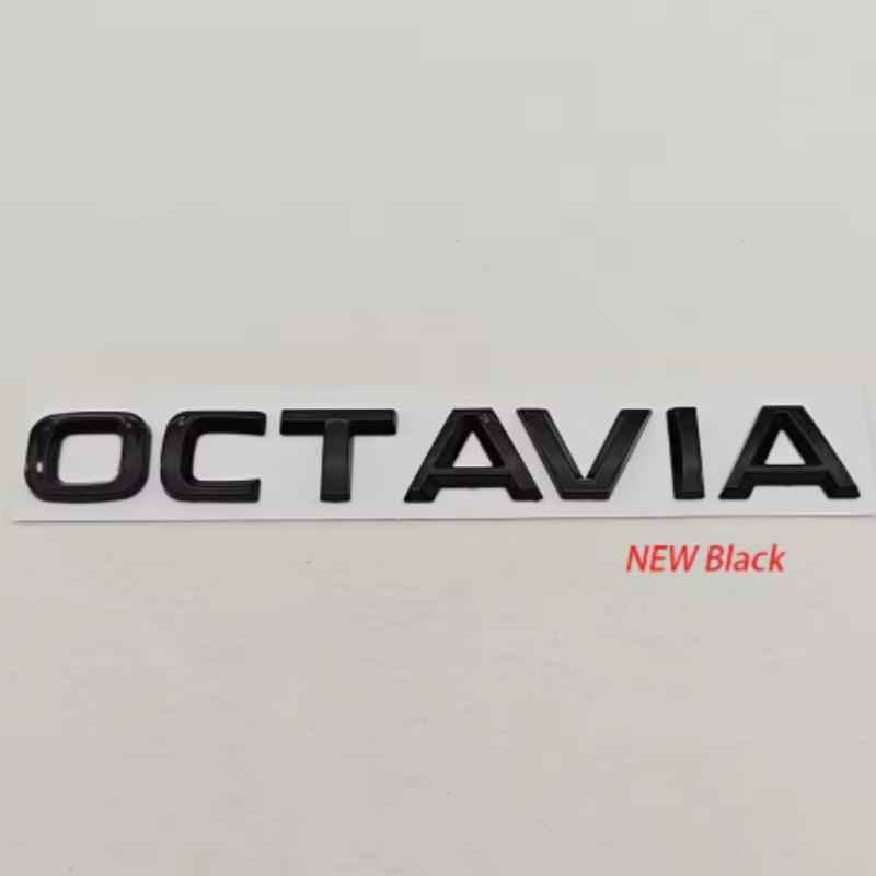 3D ABS Chrome Black Logo Octavia Emblem Letters Car Rear Trunk Badge For Skoda OCTAVIA 1 2 3 4 A5 A7 MK3 Sticker Accessories