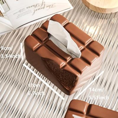 1pc Ceramic Chocolate Bar Tissue Box Holder, Creative Funny Home Decor for Living Room, Bathroom, Dining Table