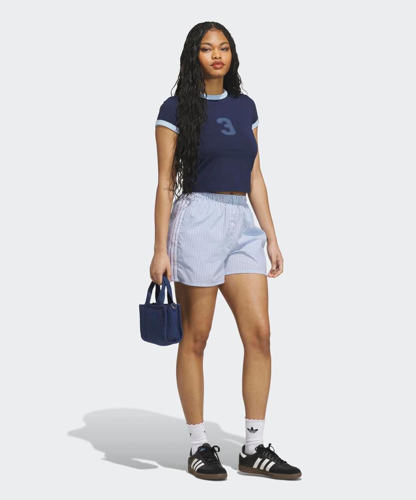 adidas Striped Boxy Shorts - Clear Sky / Kt8005