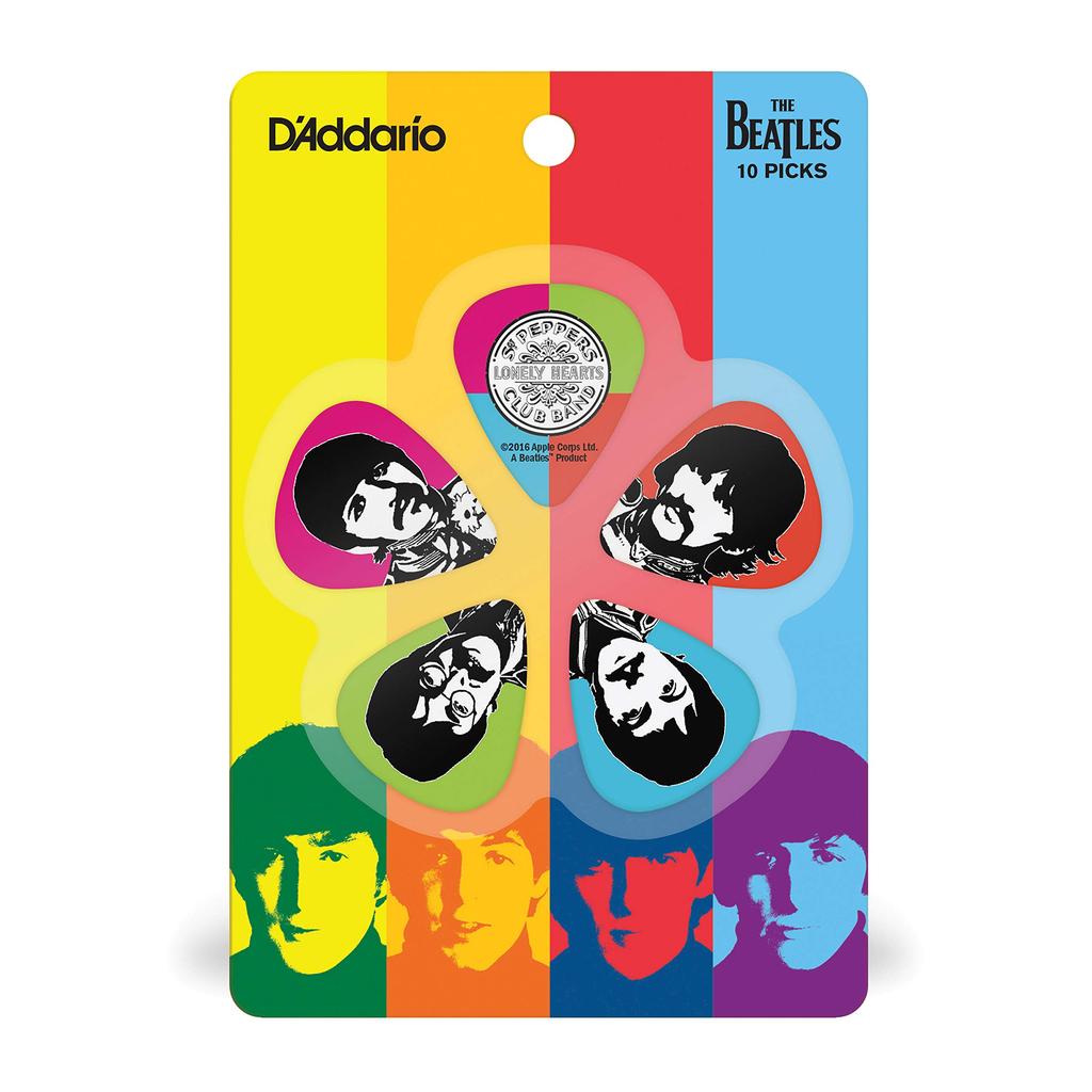 D'Addario Beatles Guitar Picks 50th Anniversary 1CWH6-10B6 Heavy Duty, Pack of 10