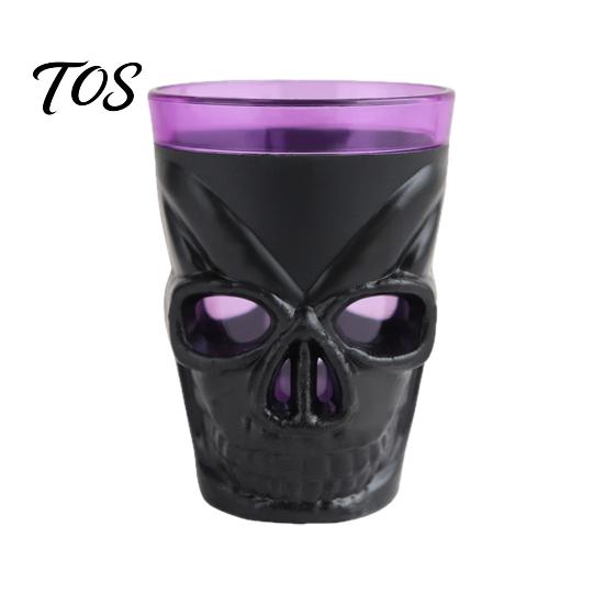 Creative Skull Party Supplies Halloween Glowing Goblet, LED Light Up Candle Holder for Spooky Bar Atmosphere Decoration Party, Decor Table,