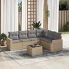 VidaXL Garden Lounge Set with Cushions 7 Pcs Beige Braided Resin 3219009