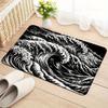 Abstract Wave Pattern Gaming Room Mat - Non-Slip Washable Floor Rug for Bedroom, Laundry, Kitchen Living Room Decor