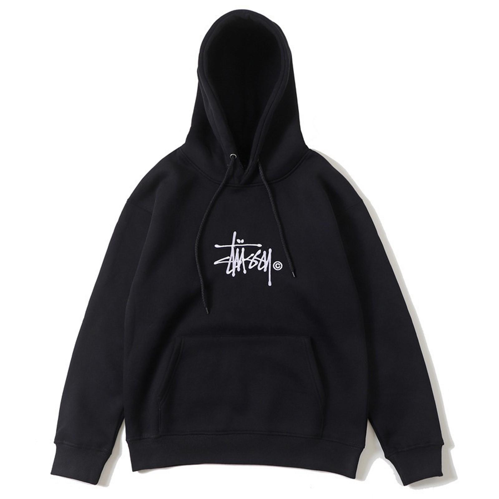 

Men s And Women s Long Sleeve Letter Embroidered Hooded Sweater With Plush Hoodie Couple Sweatshirts XL чорний