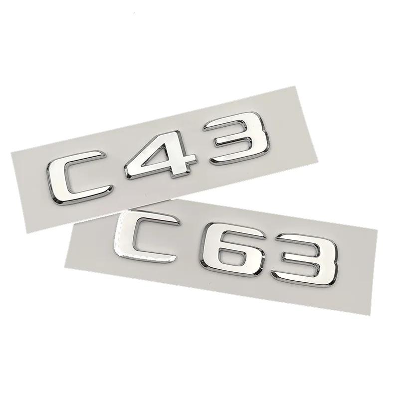 3d ABS Logo C200 C220 C180 C300 C350 C400 Emblem Letters Car Trunk Badge Sticker For Mercedes Benz C CLASS W204 W205 Accessories