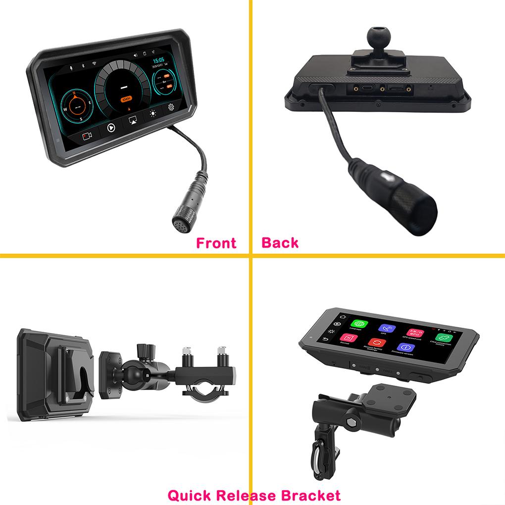 Motorcycle DVR Dual Recording And Split Screen Display Motorcycle DVR Support Tire Pressure Sensor